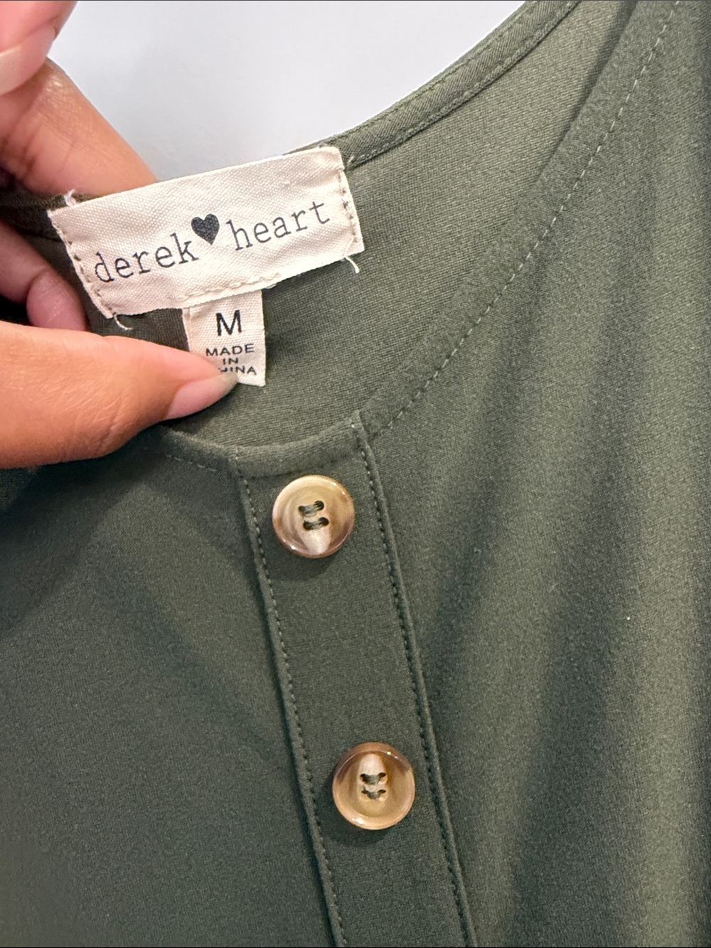 Derek Heart Olive Puff-Sleeve Wide-Leg Jumpsuit with Ring-Belt - Picture 6 of 12